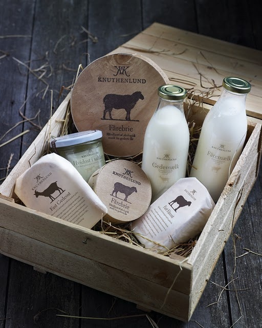 Heritage dairy gift box with butter, cheese and milk bottles
